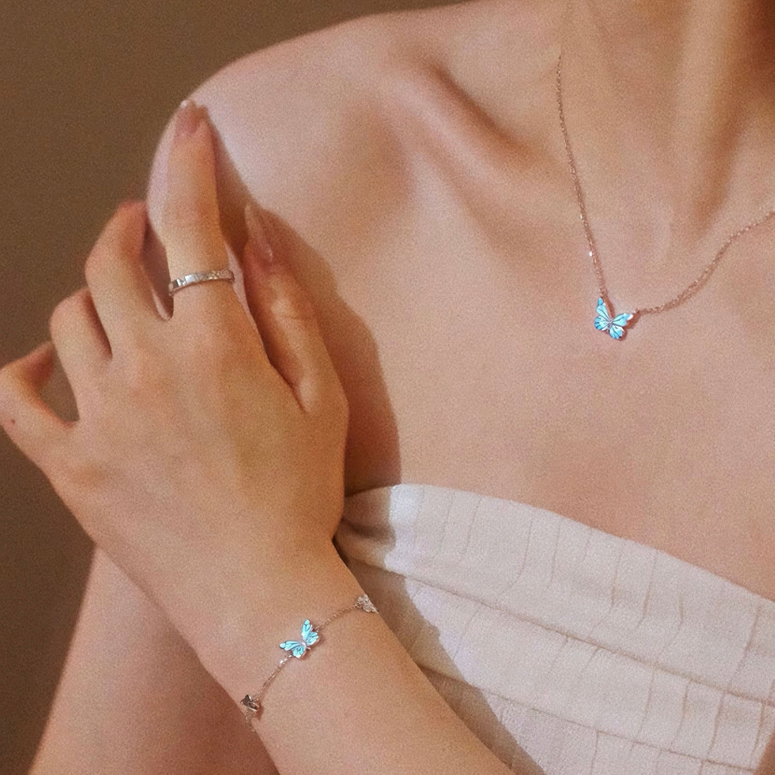 PULSERA MARIPOSA AZUL SUEÑO LUMINOSO
