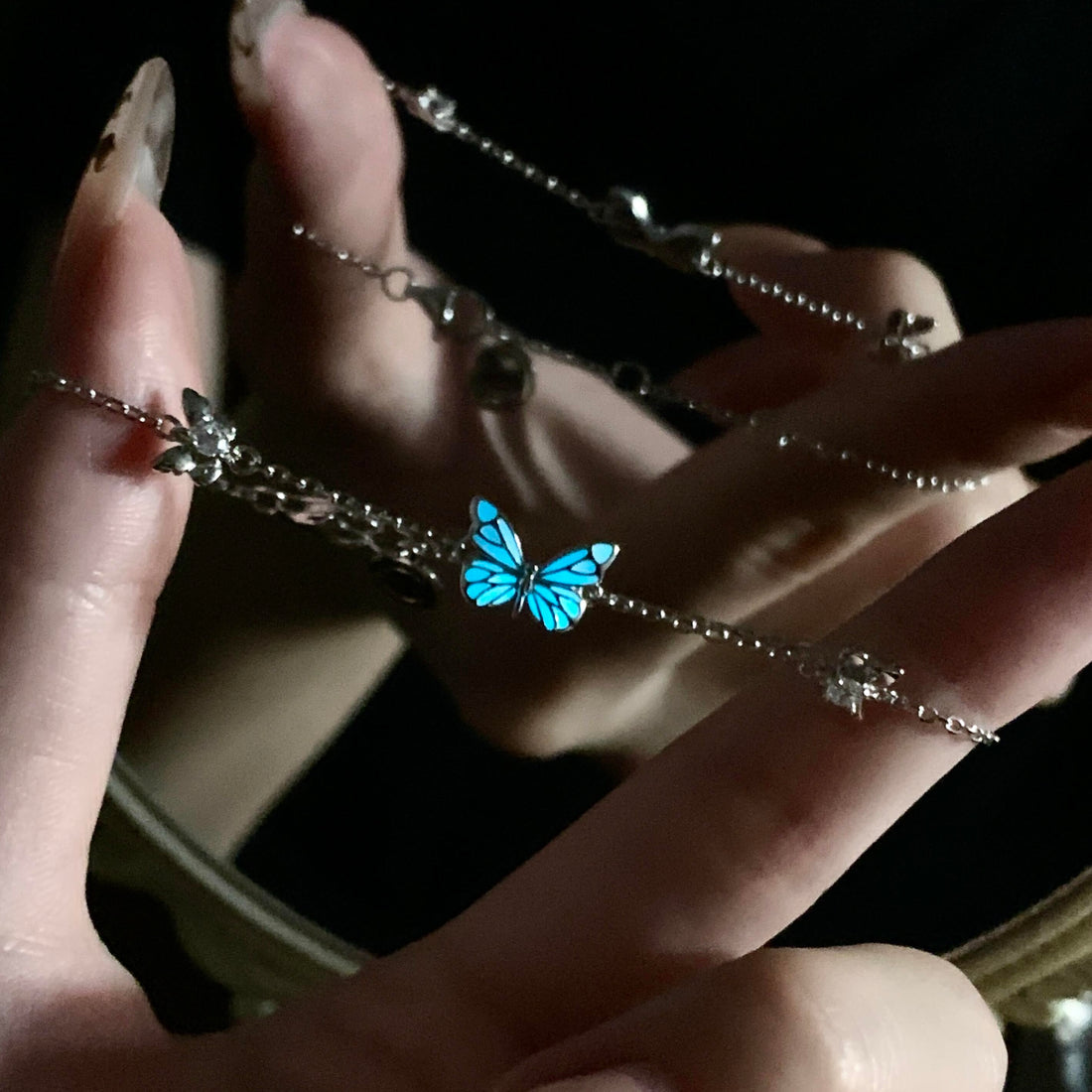 PULSERA MARIPOSA AZUL SUEÑO LUMINOSO