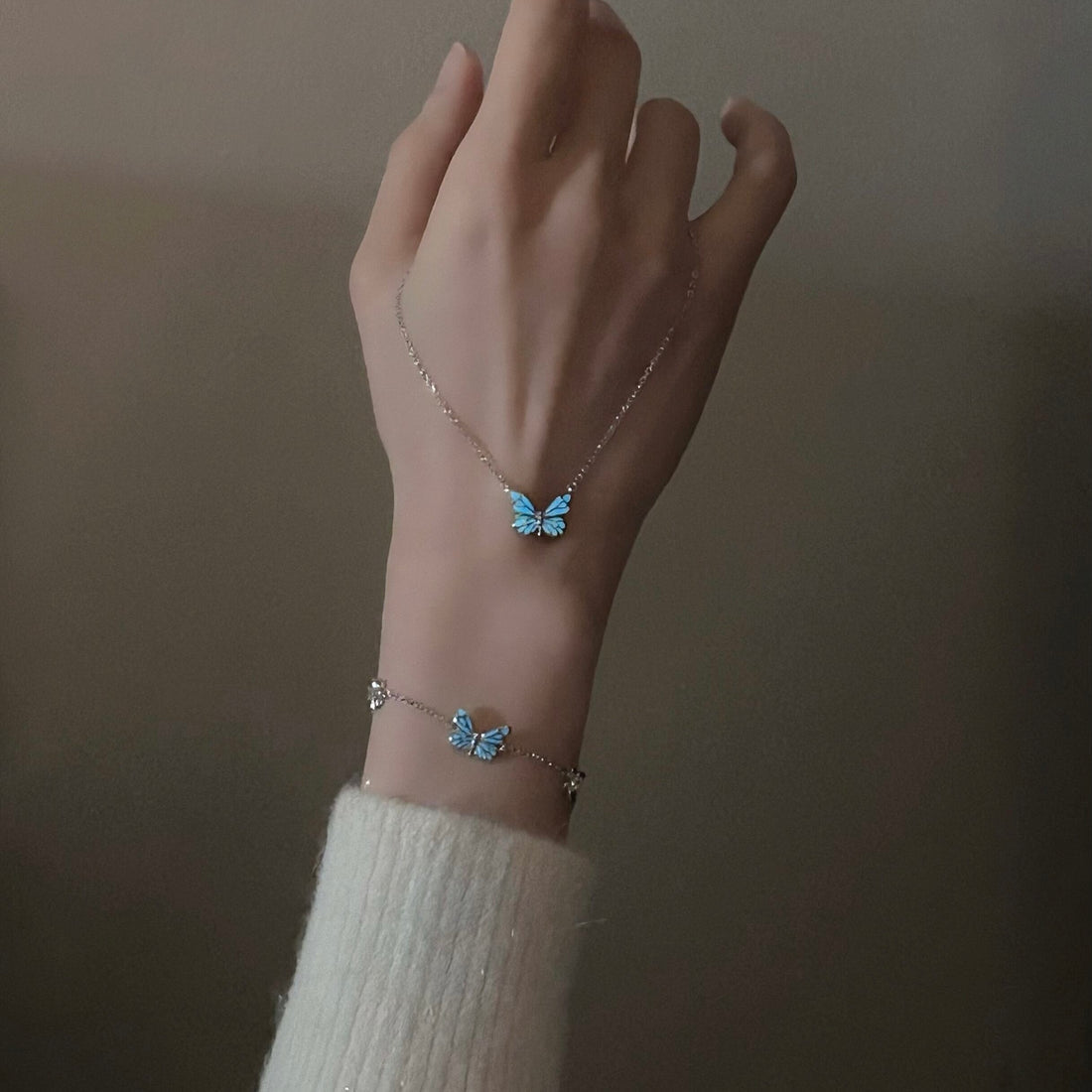 PULSERA MARIPOSA AZUL SUEÑO LUMINOSO