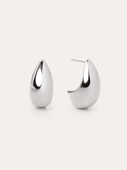 PENDIENTES GOTA ACERO BAÑO ORO