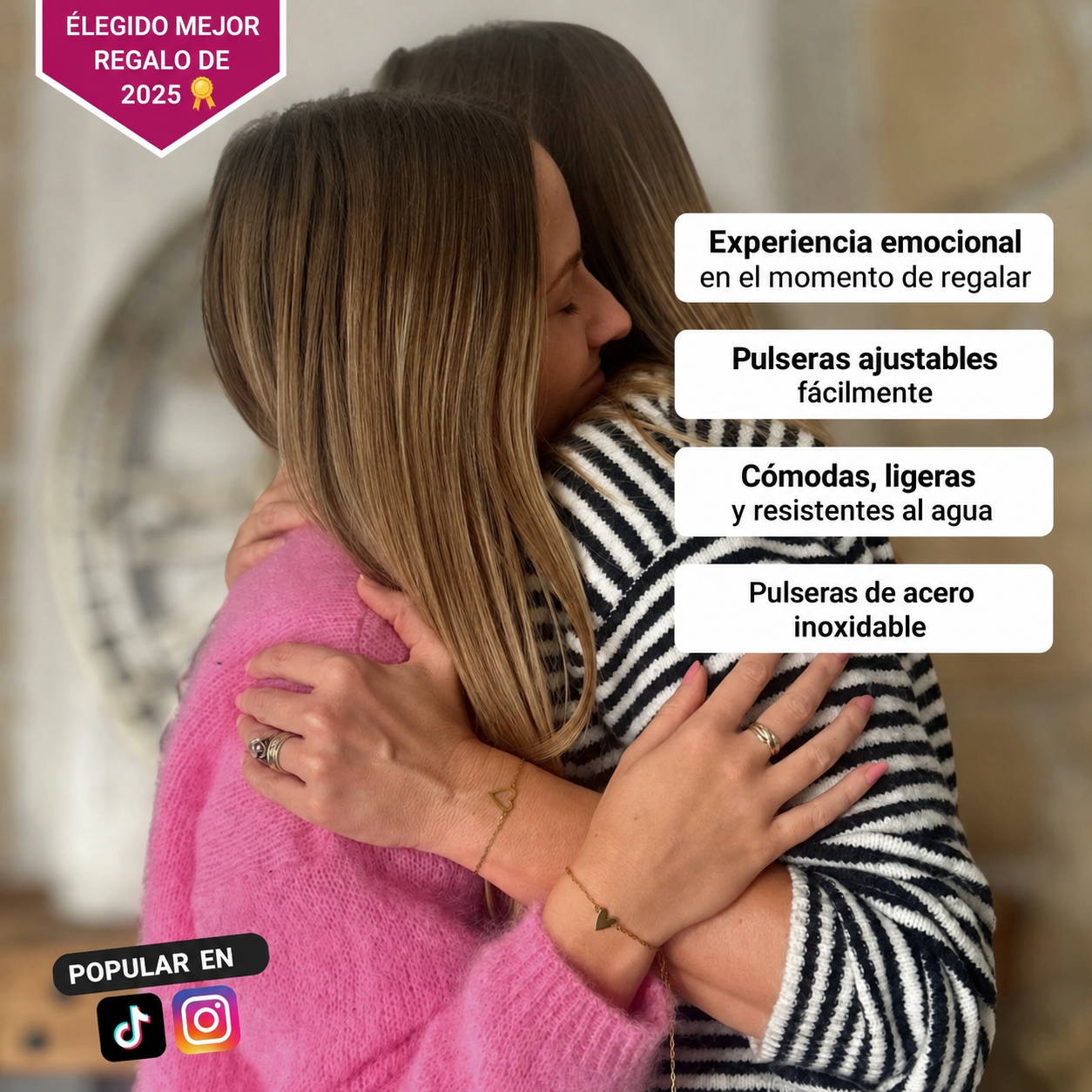 PULSERAS DE CORAZONES PARA MADRE E HIJA
